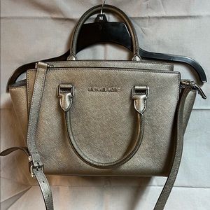 Michael Kors Selma Purse in Dark Metallic Gray